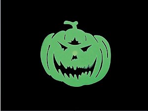 Enfeite Abóbora Neon de Halloween que Brilha no Escuro 25cm x 26cm