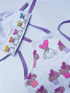 Kit Avental de Cozinha Infantil Cupcake Rosa