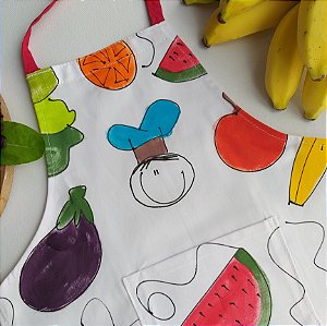 Avental de Culinária Infantil Horta Colorida Menino