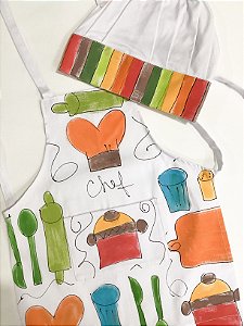 kit avental Infantil de Culinária