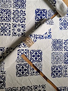 Jogo Americano Casa Antiga – Estampa de Azulejos Azul