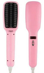 Escova Alisadora De Cabelo Iônica 2 Em 1 - Rosa - Bivolt