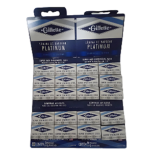 2 Cartelas de Lâmina Barbear Gillette Platinum - Cada Cartela: 100 - Total: 200 Lâminas