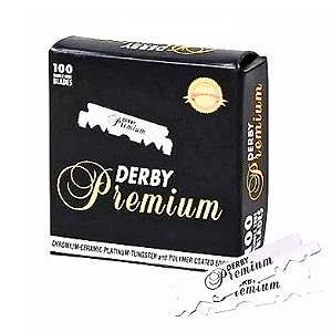Dez Caixinhas de Derby Platinum Preta Cortada Inoxidável - Cada Caixinha: 100 Metades - Total: 1000 Metades