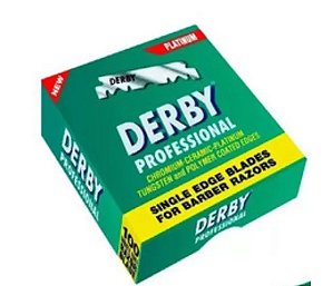 Dez Caixinhas Lâminas Cortadas Derby Platinum Professional - Cada Caixinha: 100 Metades - Total: 1000 Metadess