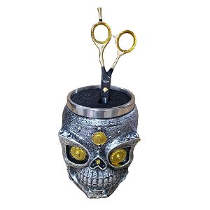 Suporte De Tesoura Caveira Para Salão E Barbearia