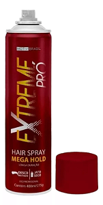Kit 2 Unidades Laquê Fixador Cabelos Mega Hold Extreme Pro Fixador 400ml