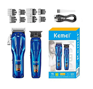 Combo Máquina de Corte + Acabamento - 10 Watts - Profissional - KM 2217 - Kemei