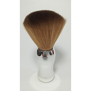 Espanador para Barbearia Salão de Beleza Prata Pelo Sintético Macio Importado