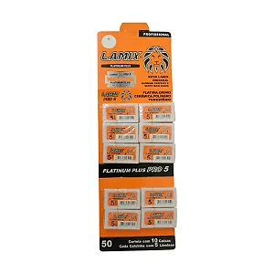 Duas Cartelas Lâmina Barbear Platinum Plus 50 Peças - Lamix