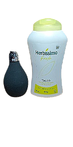 Kit Borrifador de Talco Silicone + Talco Herbíssimo Fresh Extra Suave 100g – Ideal para Barbearia