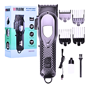 Máquina de Cortar Cabelo Wmark Preta Profissional 4 Pentes NG 119 Bivolt