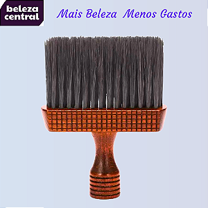 Espanador Profissional Madeira Trabalhada Barbeiros e Cabeleireiros Cerdas Sintéticas