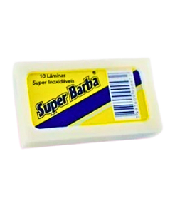 Kit 120 Lâminas de Barbear Super Barba Amarela Premium Inoxidável (240 Metades)