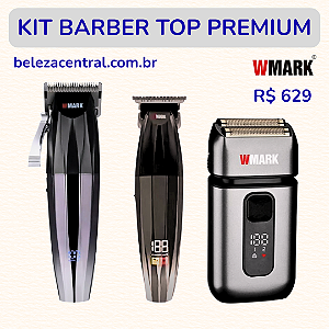Kit Barber Top Premium - Combo de Máquina de Corte (NG 222) Acabamento (NG 311) e Shaver (NG986) Wmark