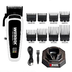 Máquina de Cortar Cabelo Motor 8000 RPM Sem Escova NG 8061 Branco Wmark