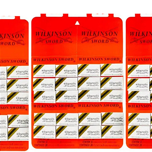3 Cartelas Wilkinson Lâmina de Barbear c/ 60 Unidades - Sem Impressão - Total 180 Lâminas