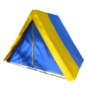 Barraca de Camping Modelo Canadense Natura 5 Lugares Gripa Tents Padrão Azul Royal & Amarela
