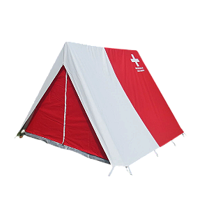 Barraca de Camping Modelo Canadense Natura Emergência S.O.S Primeiro Socorros Gripa Tents Padrão Vermelha & Branca