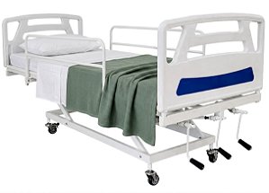 Cama Hospitalar Manual 3 Movimentos Semi Luxo com Colchão - BLEEZE