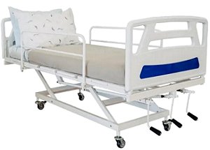 Cama Hospitalar Manual 3 Movimentos Semi Luxo com Colchão - BLEEZE