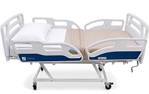 Cama Hospitalar Manual 3 Movimentos com Elevação do Leito e Colchão - FLORENSE