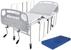 Cama Hospitalar Manual 2 Movimentos Semi Luxo com Colchão