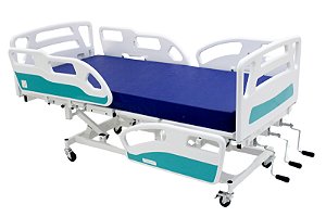 Cama Hospitalar Manual 3 Movimentos Semi Luxo Regulagem de Altura com Colchão - 1006 AS