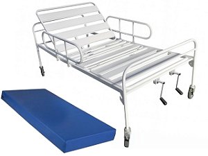 Cama Hospitalar Manual 2 Movimentos Slim com Colchão