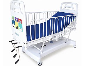 Cama Hospitalar Berço Infantil Manual 3 Movimentos com Colchão
