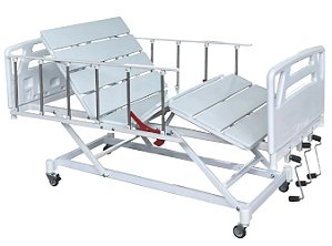 Cama Hospitalar Manual 3 Movimentos Elevação do Leito Grades Retráteis