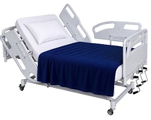 Cama Hospitalar Manual 3 Movimentos Elevação do Leito Grades Luxo com Colchão
