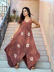 Vestido Pontas Marrom