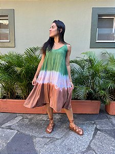 Vestido Curto Eva Marrom/Verde