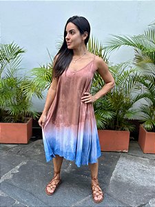 Vestido Eva Marrom/Azul