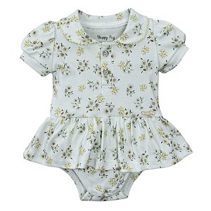 Body saia botões estampado bebê algodão egípcio