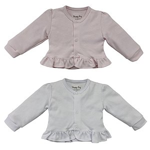 Casaquinho avulso com babado bebê algodão egípcio