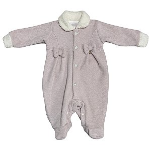 Macacão longo laços e botões em boucle bebê