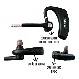 Fone Bluetooth Altomex A-w3 Com Microfone Para Motorista Preto
