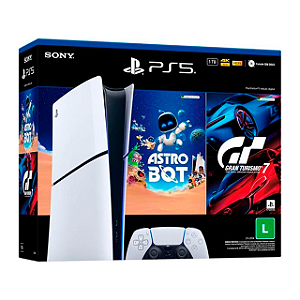 PS5 Slim Nacional Digital Com 2 Jogos ASTRO BOT + Gran Turismo 7 -825 GB