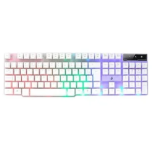 Teclado Gamer Rise Mode G1 Led Rainbow, Branco - RM-TG-01-FW