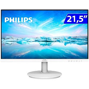 Monitor LED 21.5” Philips, Full HD, Com 3.000/1 De Contraste, Branco, Bivolt - 221V8LW