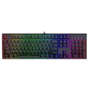 Teclado Gamer 1StPlayer DK5.0, RGB, N-Key Rollover, Resistente à Água, Preto - DK5.0BlueSwitch