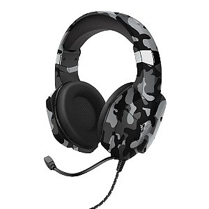 Headset Gamer Trust GXT 323K Carus, Xbox Series, PS5, PS4, Switch, PC, Laptop, Drivers 50mm, P2, Camuflado Preto - 24320