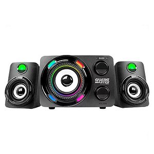 Subwoofer Gamer K-mex Stereo SS9800 9.9W RMS, Canais 2.1, LED de 7 Cores, Preto - SS9800U0001CB1X