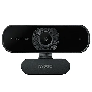 Webcam Rapoo C260 FHD 1080P, Autofoco, Microfone com Cancelamento de Ruído, Preto - C260