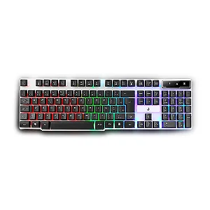 Teclado Gamer Semi Mecânico Rise Mode G1 Full, Membrana, USB, Preto e Branco - RM-TG-01-FW