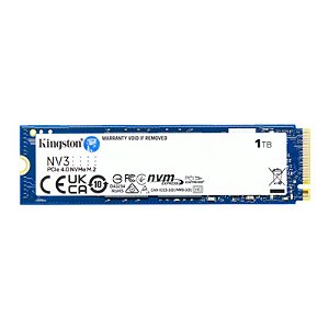 SSD Kingston NV3, 1TB, M.2 2280, PCIe NVMe, Leitura 6000MB/s, Gravacao 4000MB/s, SNV3S-1000G