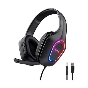 Headset Gamer Trust GXT 416 Zirox Leves LED, USB-A, Preto - 25331