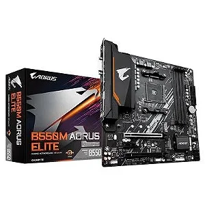 Placa-Mãe Gigabyte B550M Aorus Elite Rev. 1.3, AMD AM4, Micro ATX, DDR4, Preto - B550M AORUS ELITE